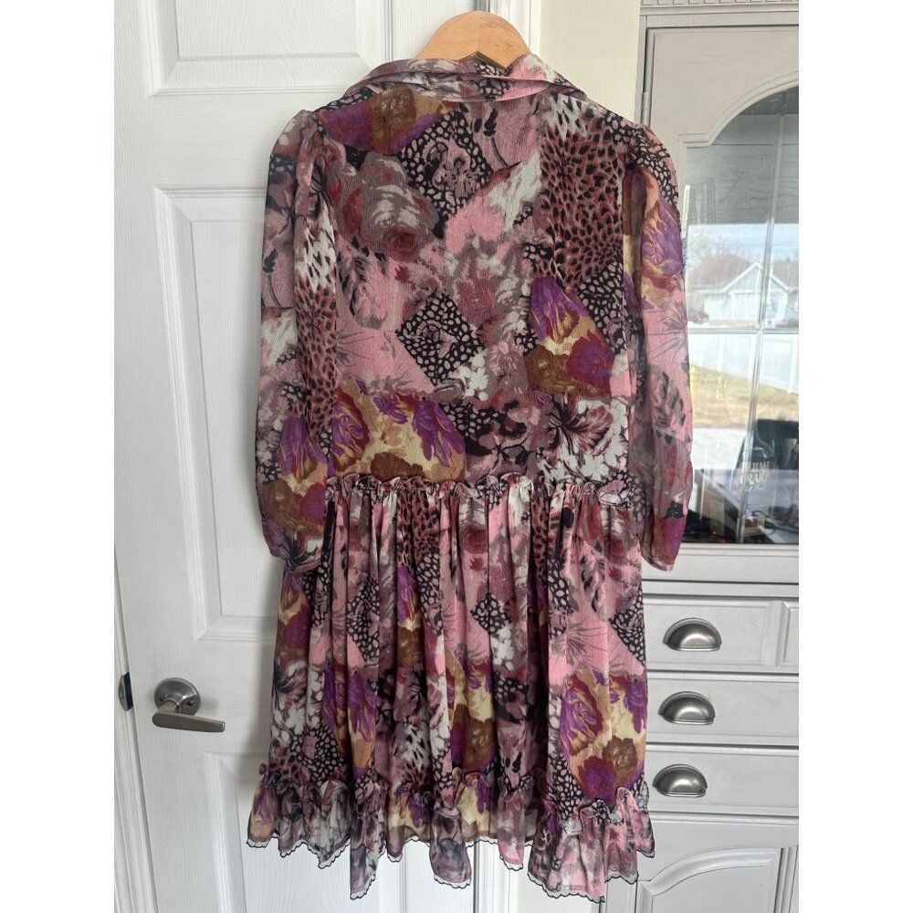 Dolce & Gabbana Ruffled Floral-Print Silk-Chiffon Dress Small Fairycore - Picture 4 of 6